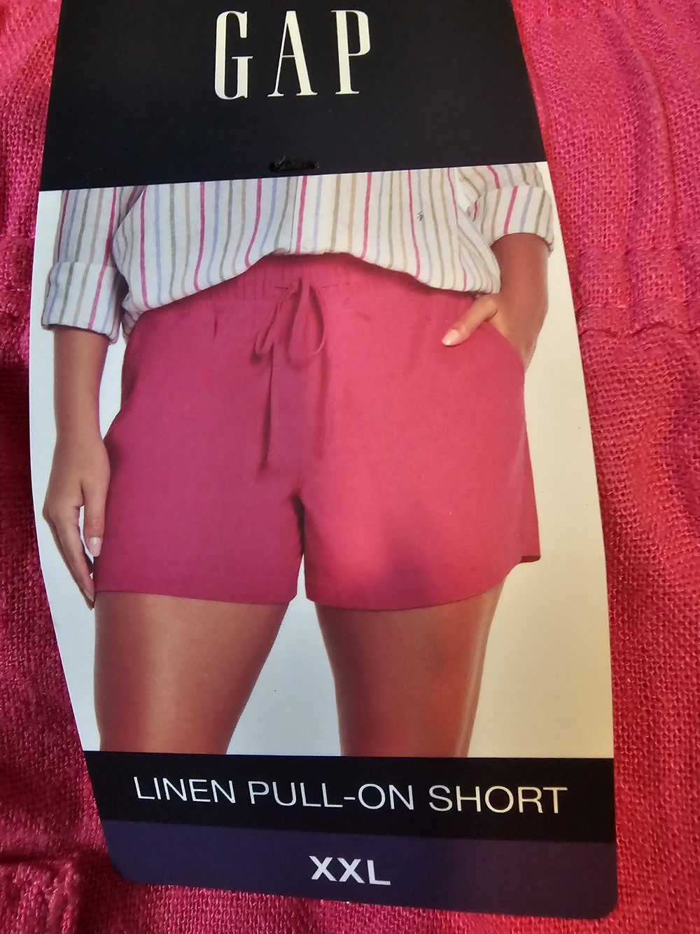 GAP Women's Linen Pull-On Shorts in Pink